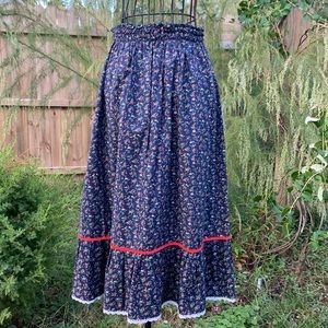 Vintage Prairie Gunne Sax style midi Cottagecore Skirt